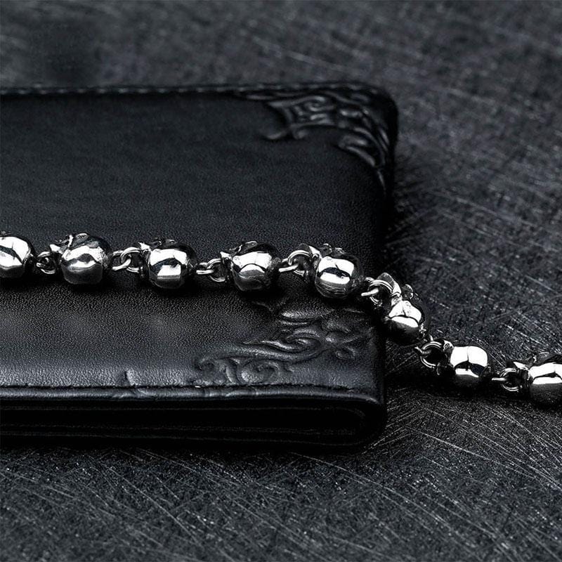 VINTAGE STAINLESS STEEL SKULL BRACELET