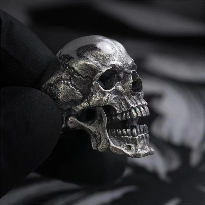 GOTHIC MEN'S BLACK SKULL STAINLESS STEEL RING