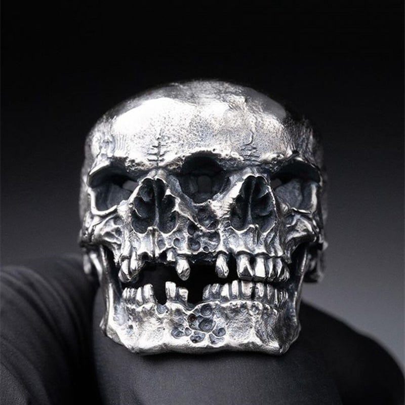 GOTHIC MENS SKULL STAINLESS STEEL RING