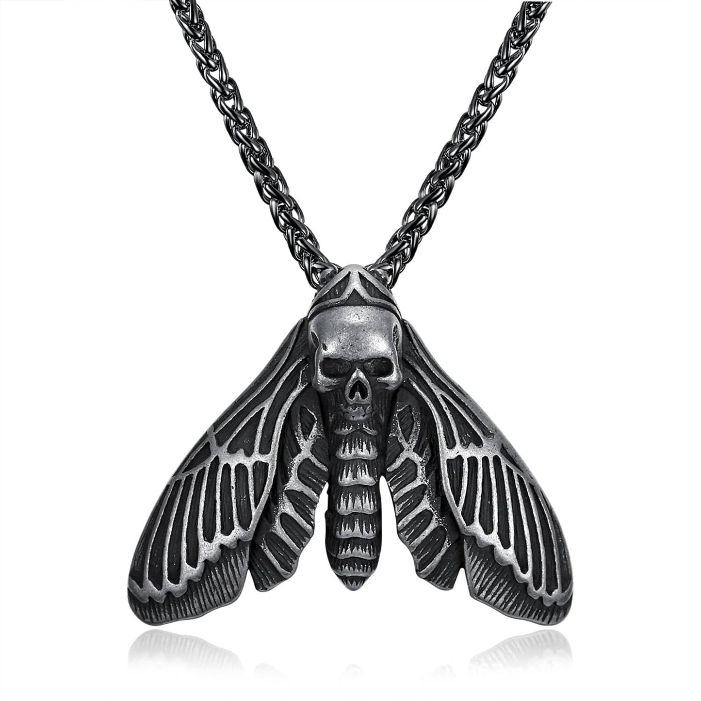 VINTAGE DEATH MOTH STAINLESS STEEL PENDANT