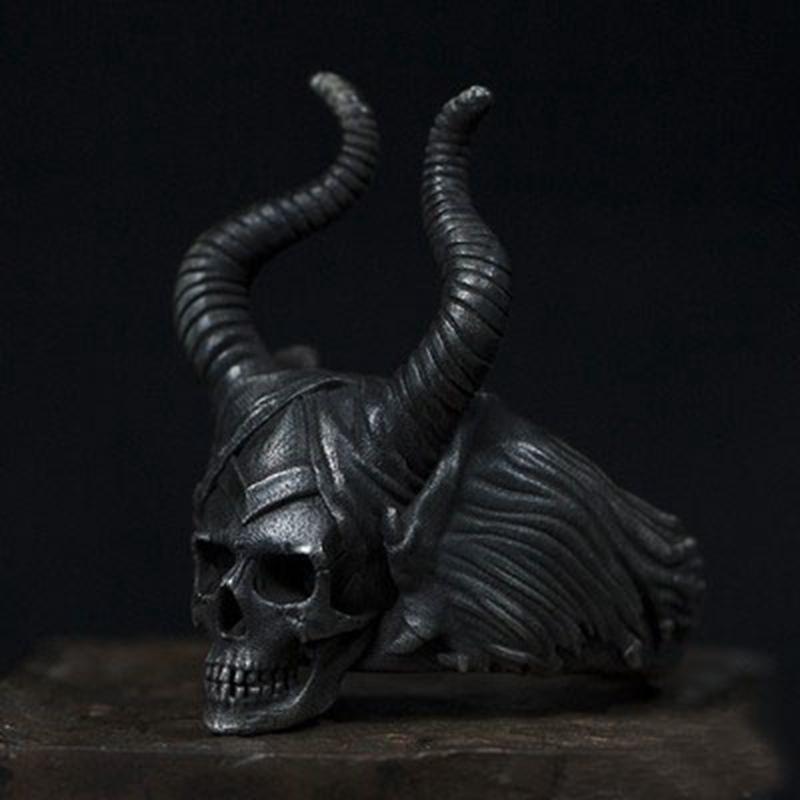PUNK GOTHIC SATANIC SKULL RING