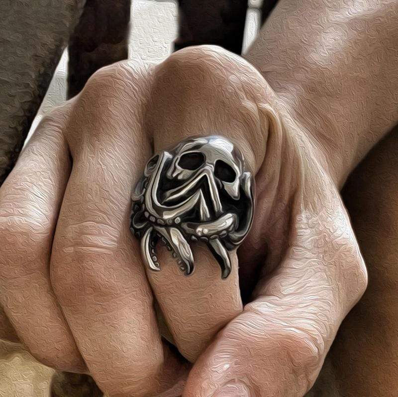 PUNK OCTOPUS SKULL RING