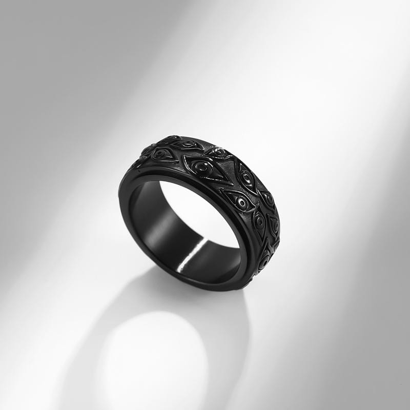 VINTAGE ROTATABLE EYE STAINLESS STEEL RING
