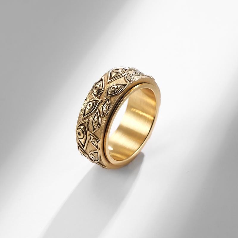 VINTAGE ROTATABLE EYE STAINLESS STEEL RING