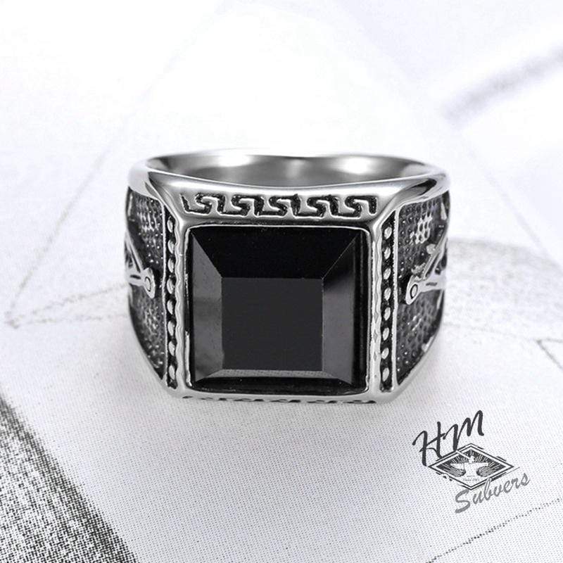 VINTAGE AG STAINLESS STEEL RING