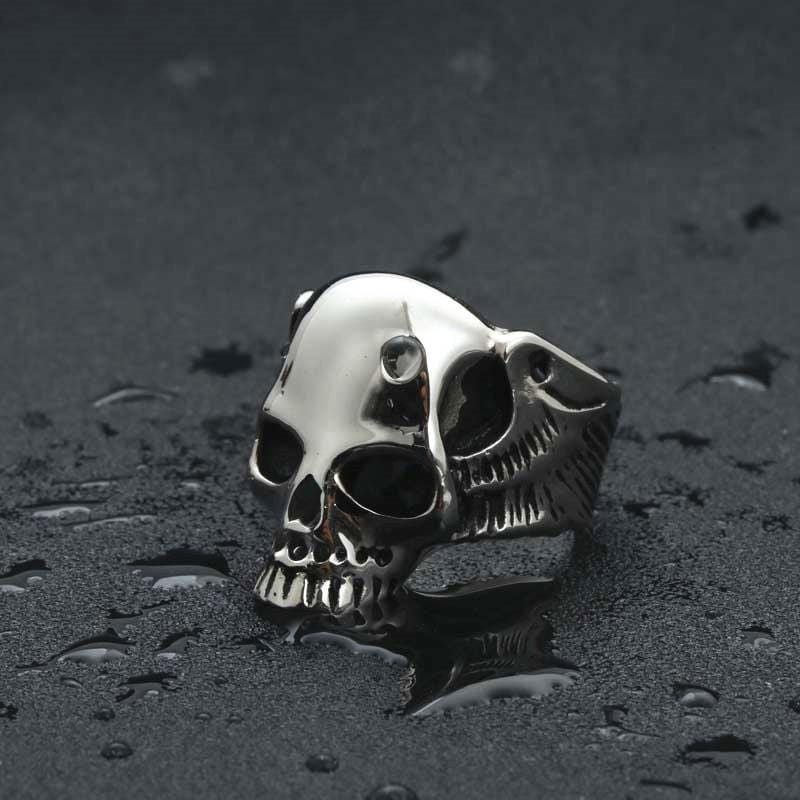 BALD SKULL STAINLESS STEEL RING