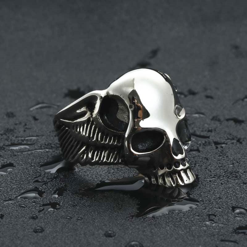 BALD SKULL STAINLESS STEEL RING