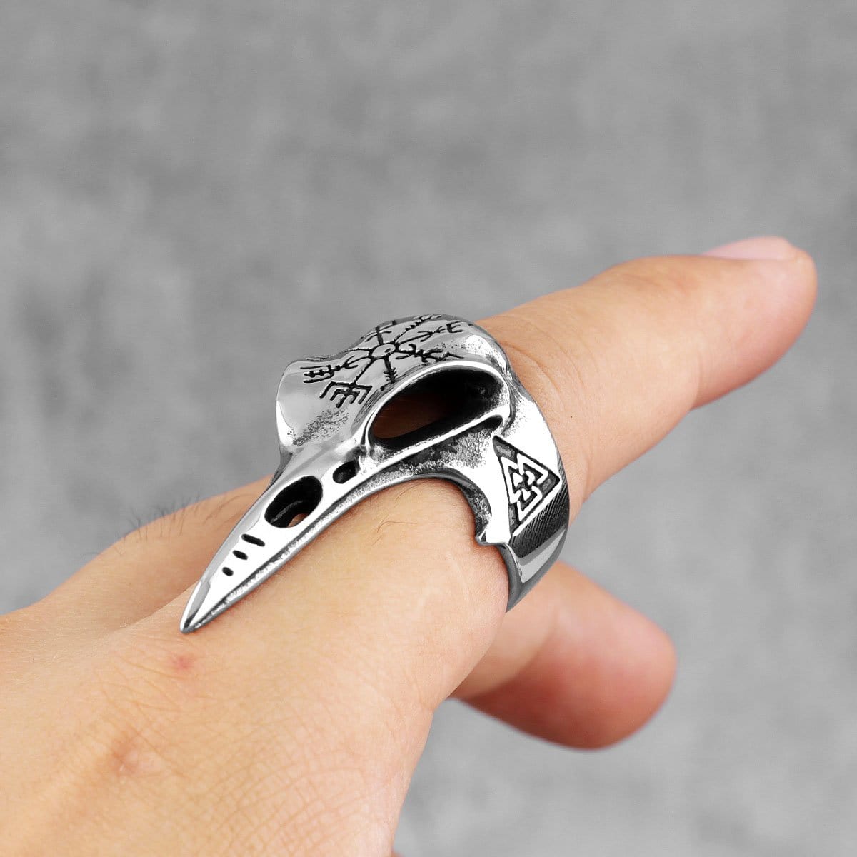 CROW HEAD STAINLESS STEEL BEAST RING