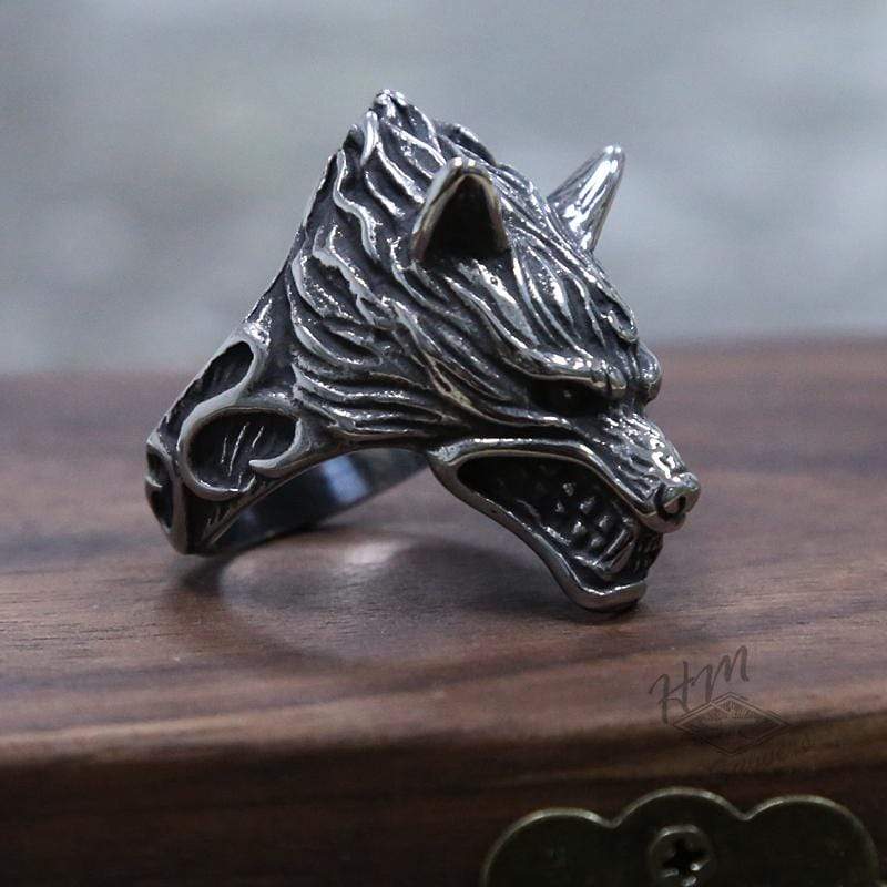 FIERCE WOLF STAINLESS STEEL RING