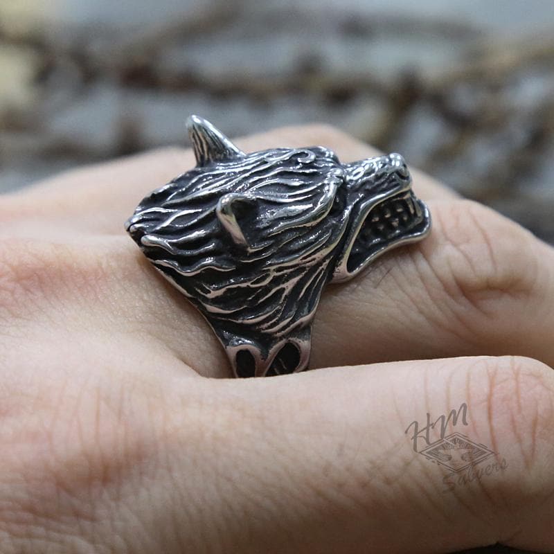 FIERCE WOLF STAINLESS STEEL RING