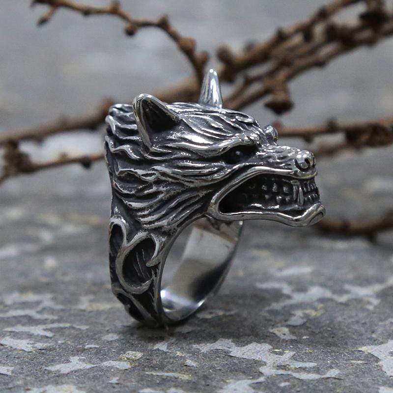 FIERCE WOLF STAINLESS STEEL RING