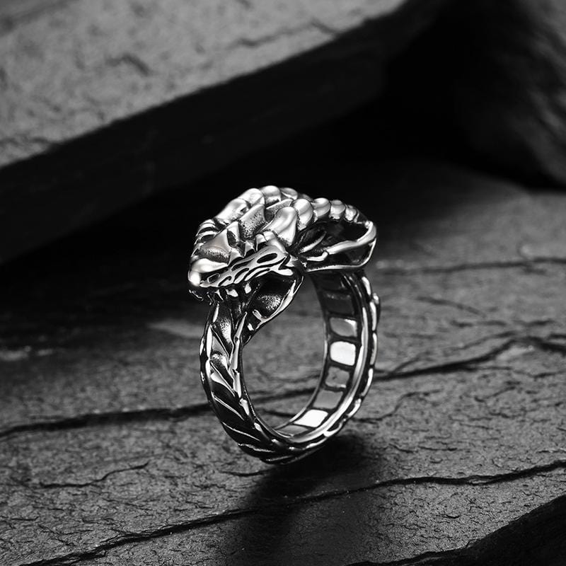 GOTHIC DEMON DRAGON STAINLESS STEEL RING