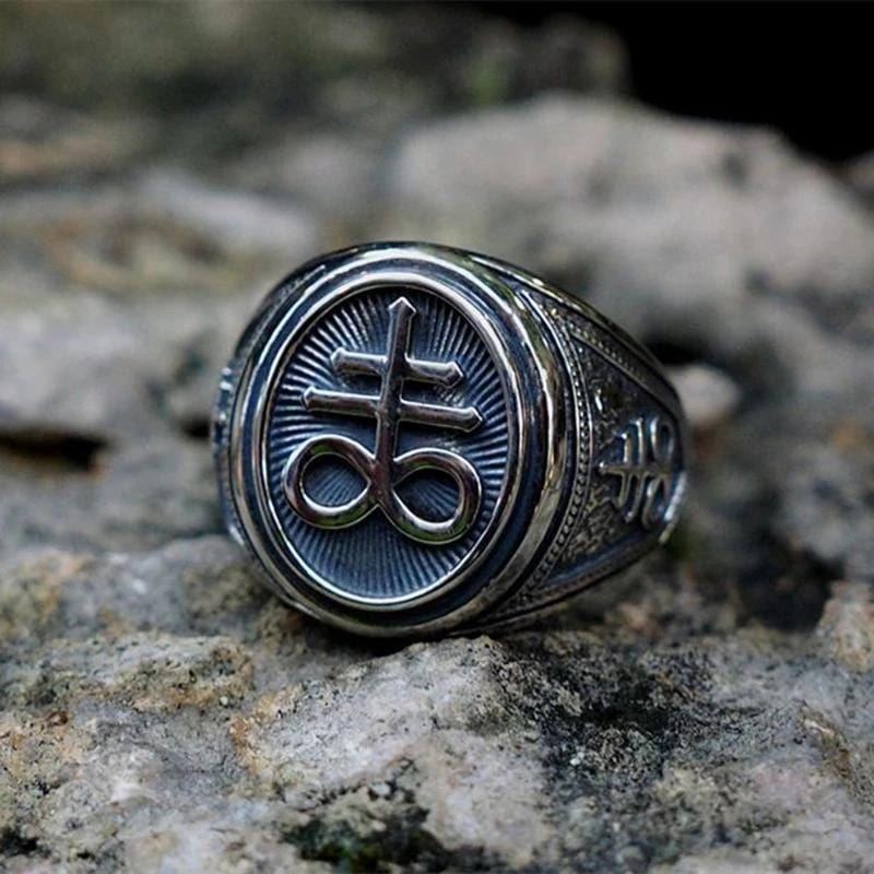 LEVIATHAN CROSS STAINLESS STEEL RING