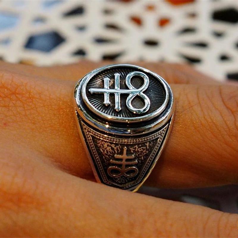 LEVIATHAN CROSS STAINLESS STEEL RING