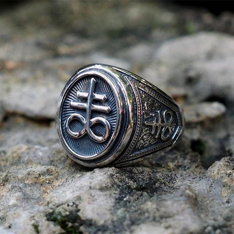LEVIATHAN CROSS STAINLESS STEEL RING