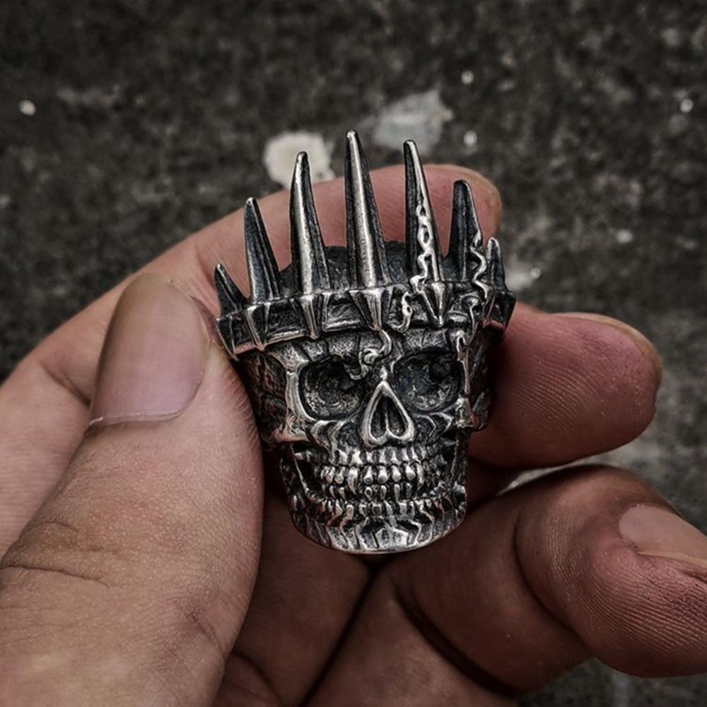 NOBILITY KING CROWN STAINLESS STEEL SKULL RING