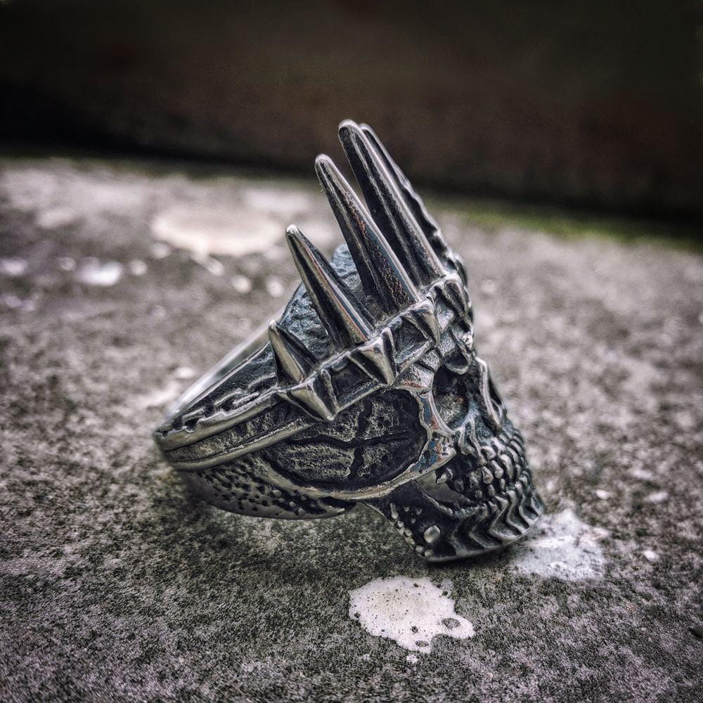 NOBILITY KING CROWN STAINLESS STEEL SKULL RING