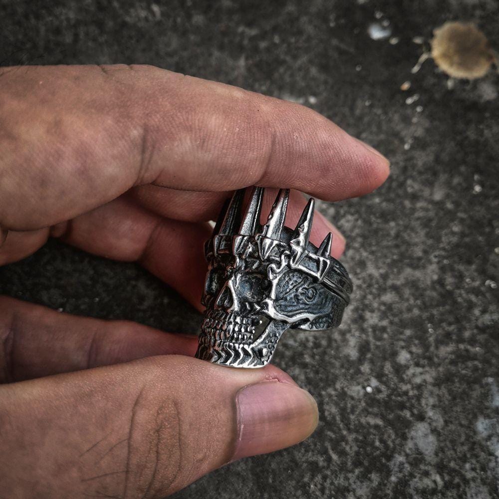 NOBILITY KING CROWN STAINLESS STEEL SKULL RING