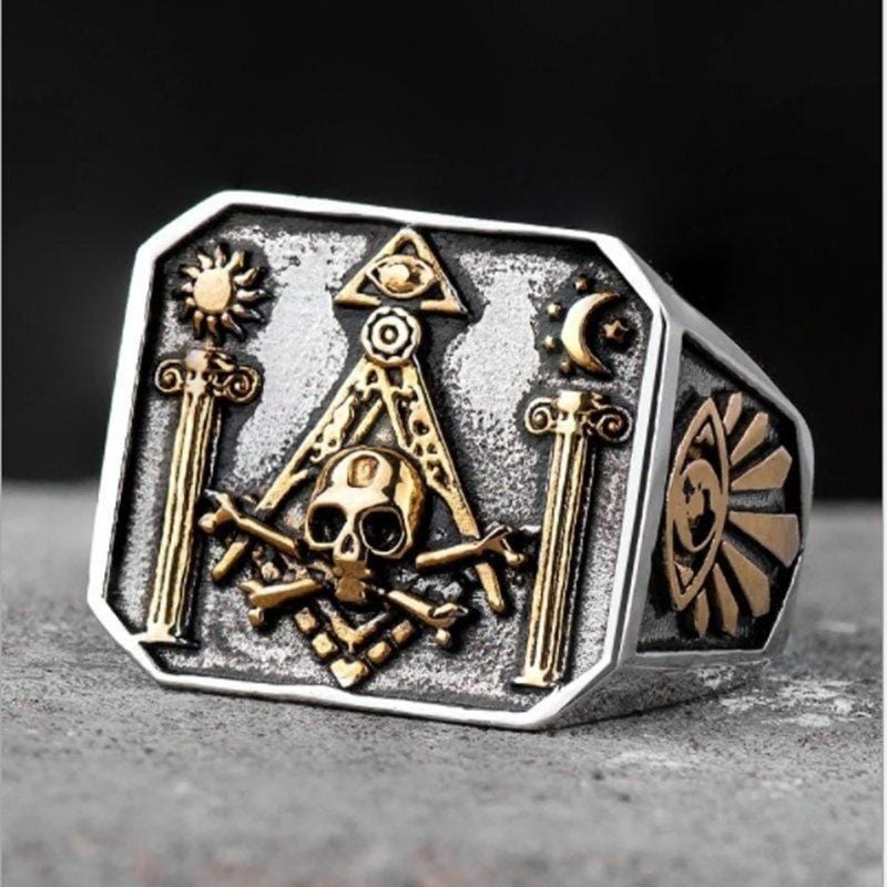 PUNK DEMON EYE SKULL RING