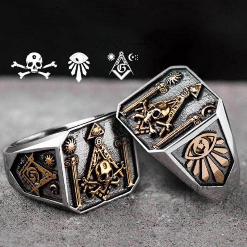 PUNK DEMON EYE SKULL RING