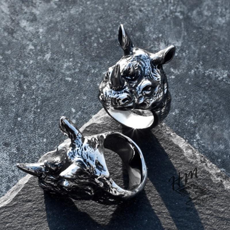 PUNK RHINO MEN'S STAINLESS STEEL RING
