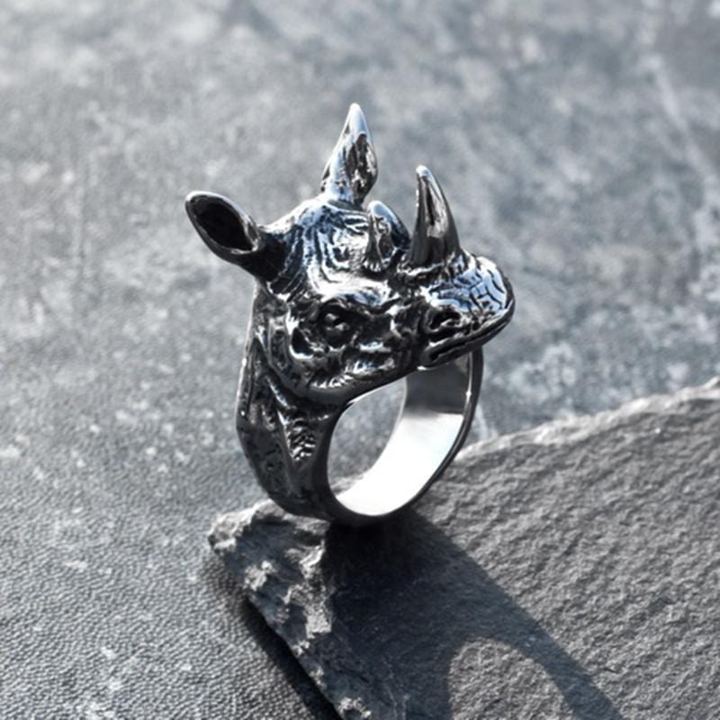 PUNK RHINO MEN'S STAINLESS STEEL RING