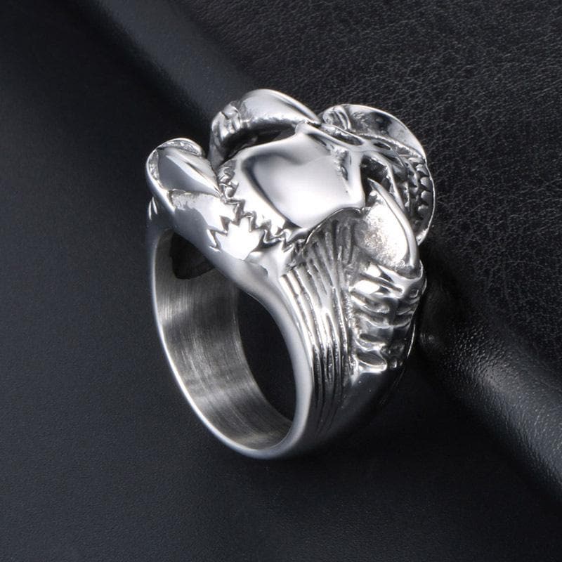 PUNK SKULL CLAW STAINLESS STEEL RING