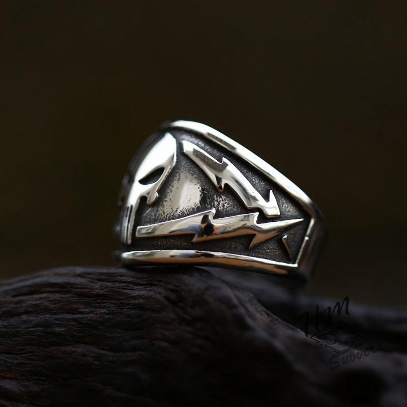 PUNK SKULL STAINLESS STEEL RING