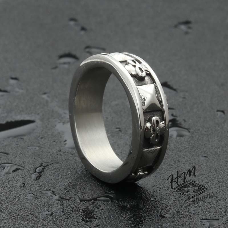 PUNK SKULL STAINLESS STEEL RING