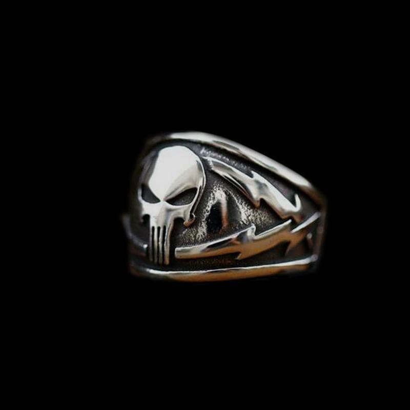 PUNK SKULL STAINLESS STEEL RING