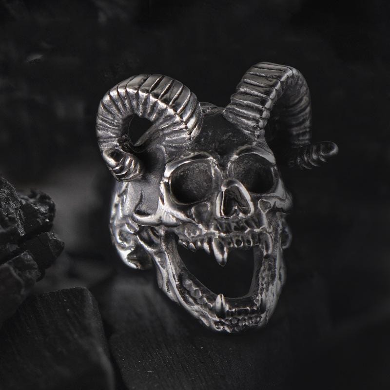 SATAN DEVIL SKULL STAINLESS STEEL RING