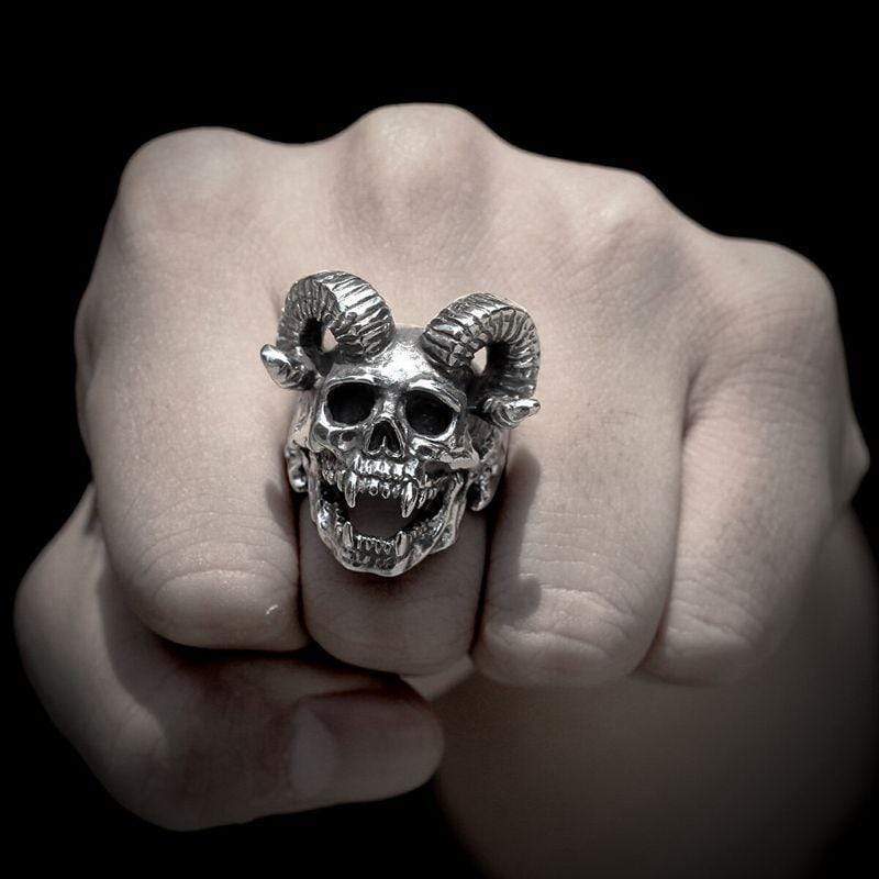 SATAN DEVIL SKULL STAINLESS STEEL RING