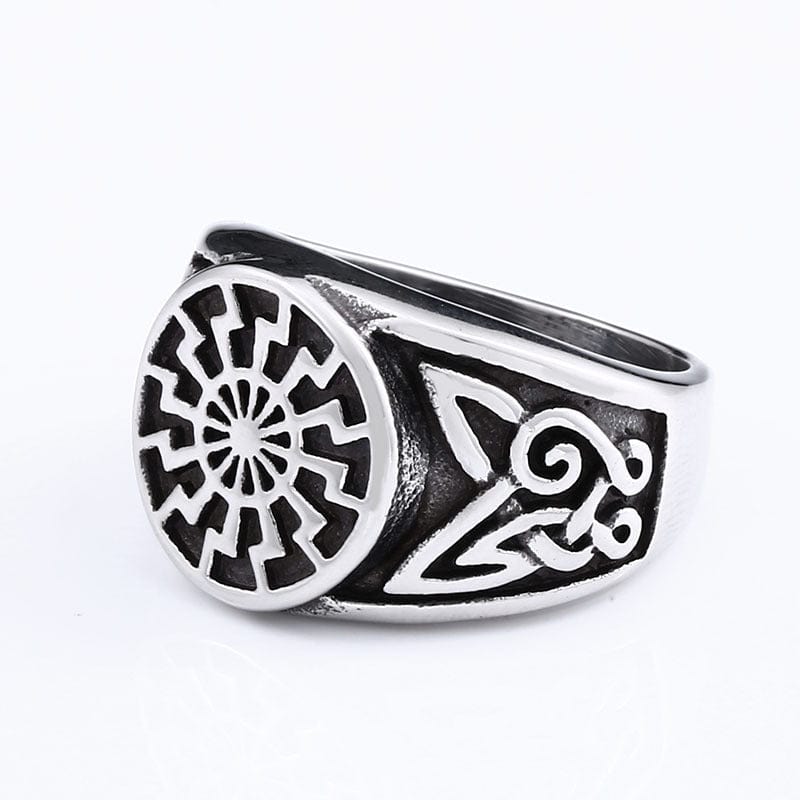 VIKING CARVED STAINLESS STEEL RING
