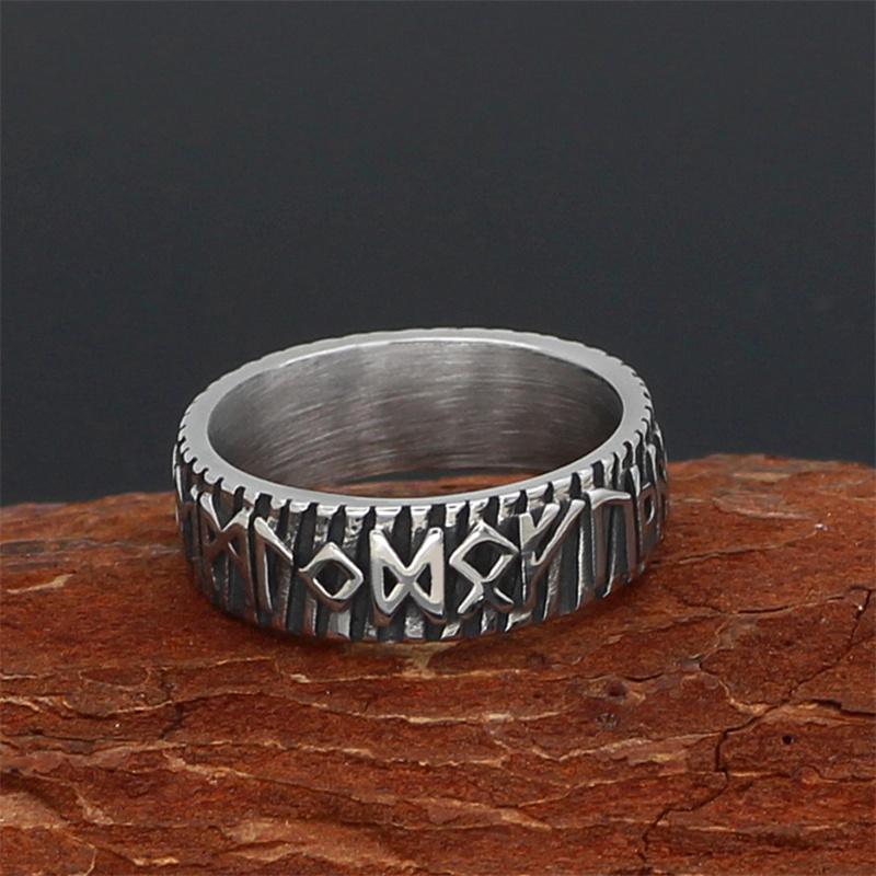 VIKING RUNES STAINLESS STEEL RING