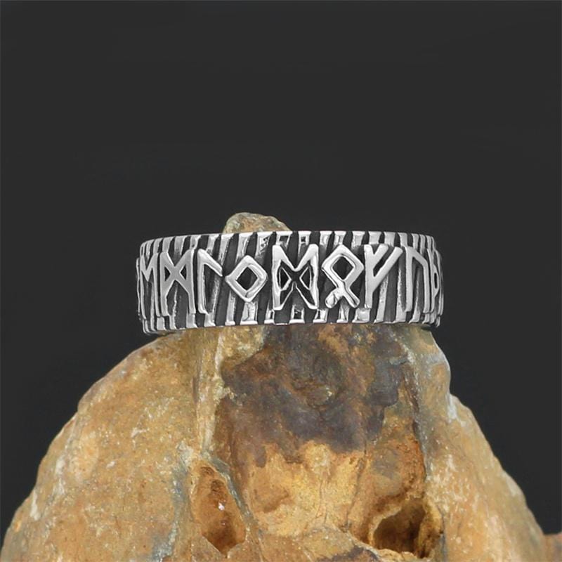 VIKING RUNES STAINLESS STEEL RING
