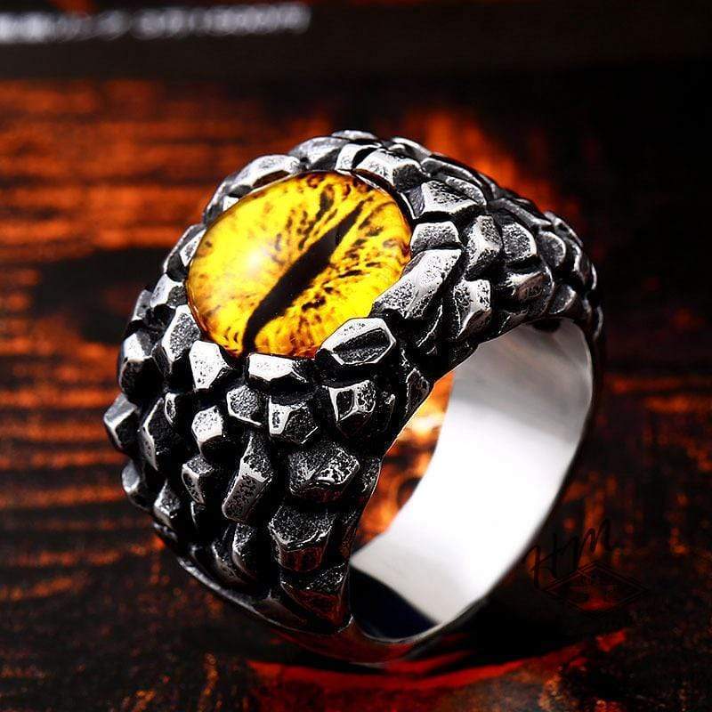 VINTAGE DEVIL'S EYE STAINLESS STEEL RING