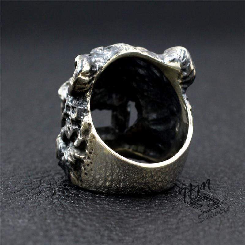VINTAGE SABER TOOTH TIGER MASTODON RING