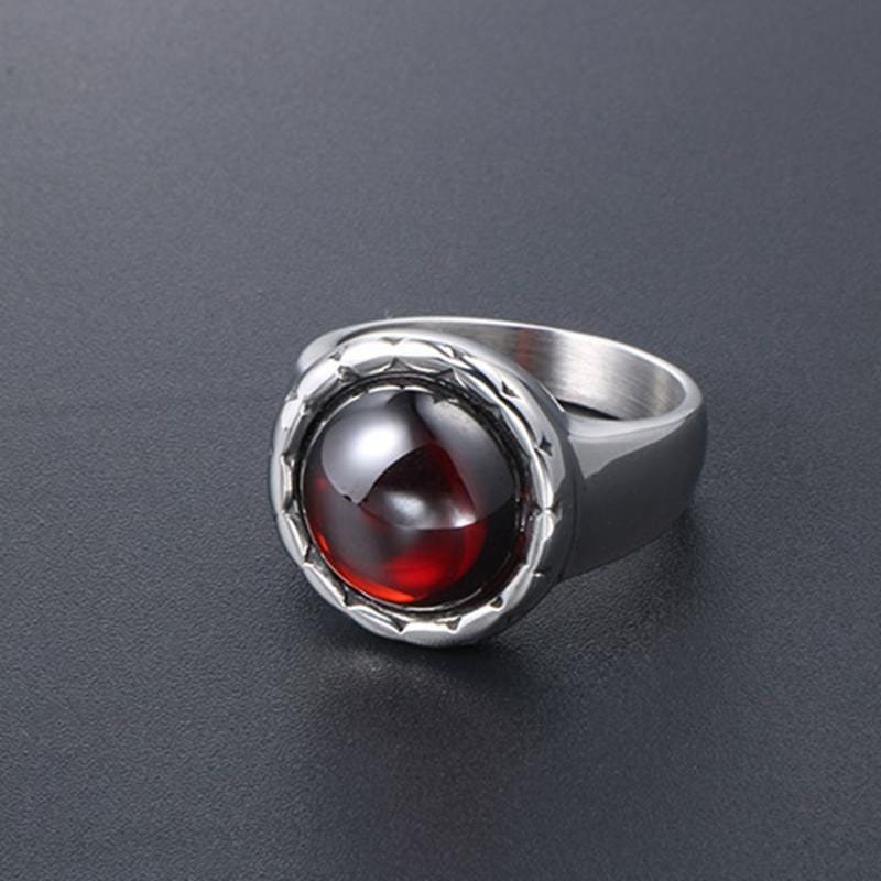 VINTAGE SPARKLING BLUE SANDSTONE STAINLEE STEEL RING