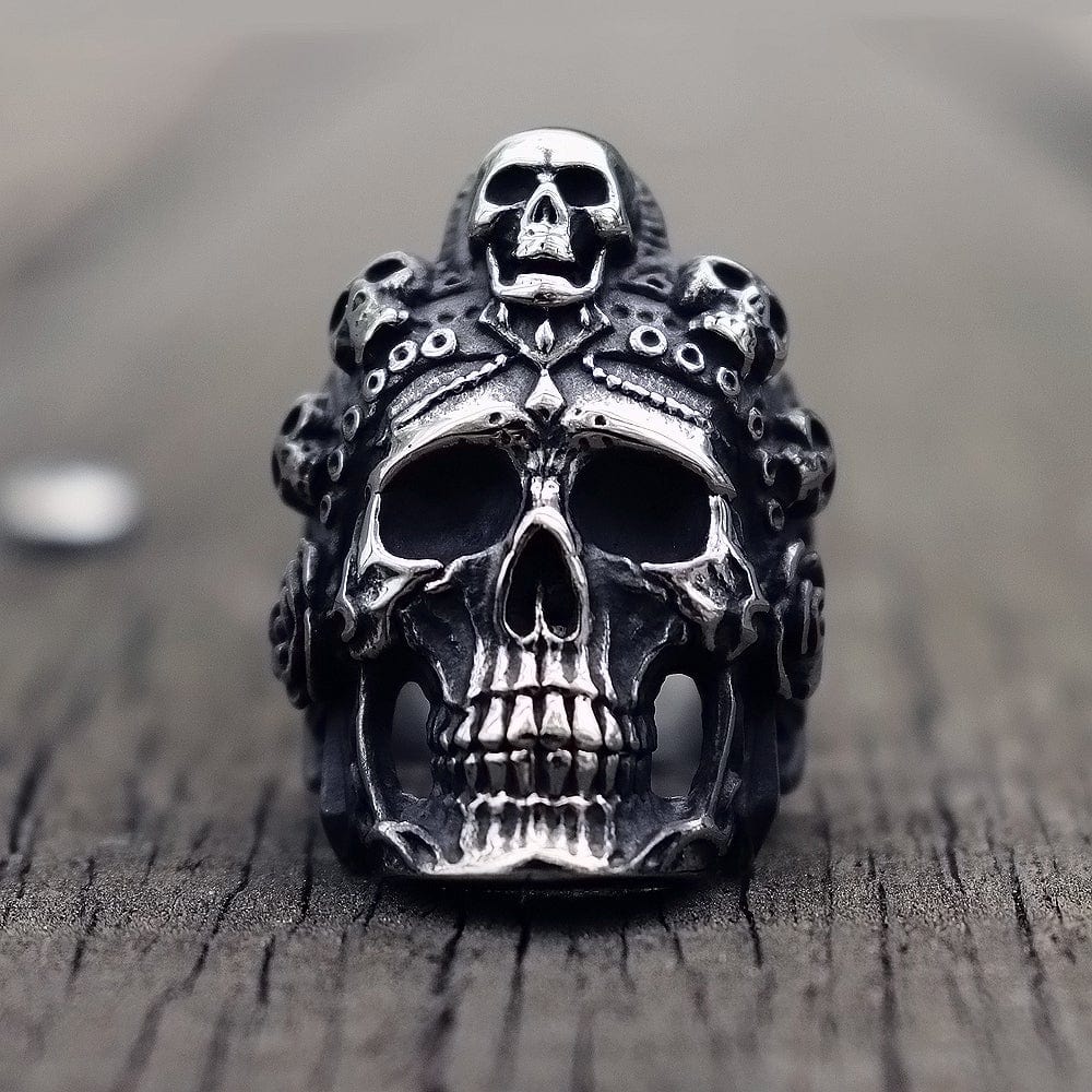 VINTAGE NORTHLAND GHOST ARMY SKULL STAINLESS STEEL RING