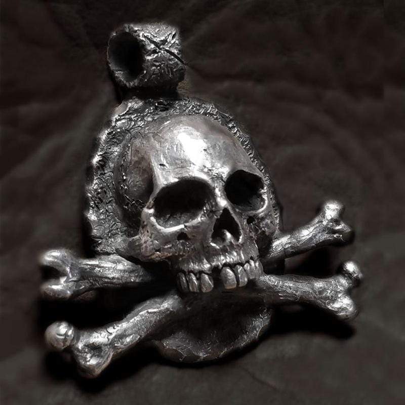 SKELETON PUNK BIKER CROSSBONES PENDANT