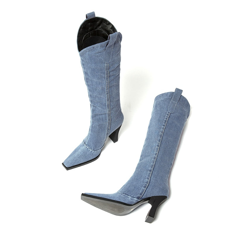 Oklahoma Denim High Boots