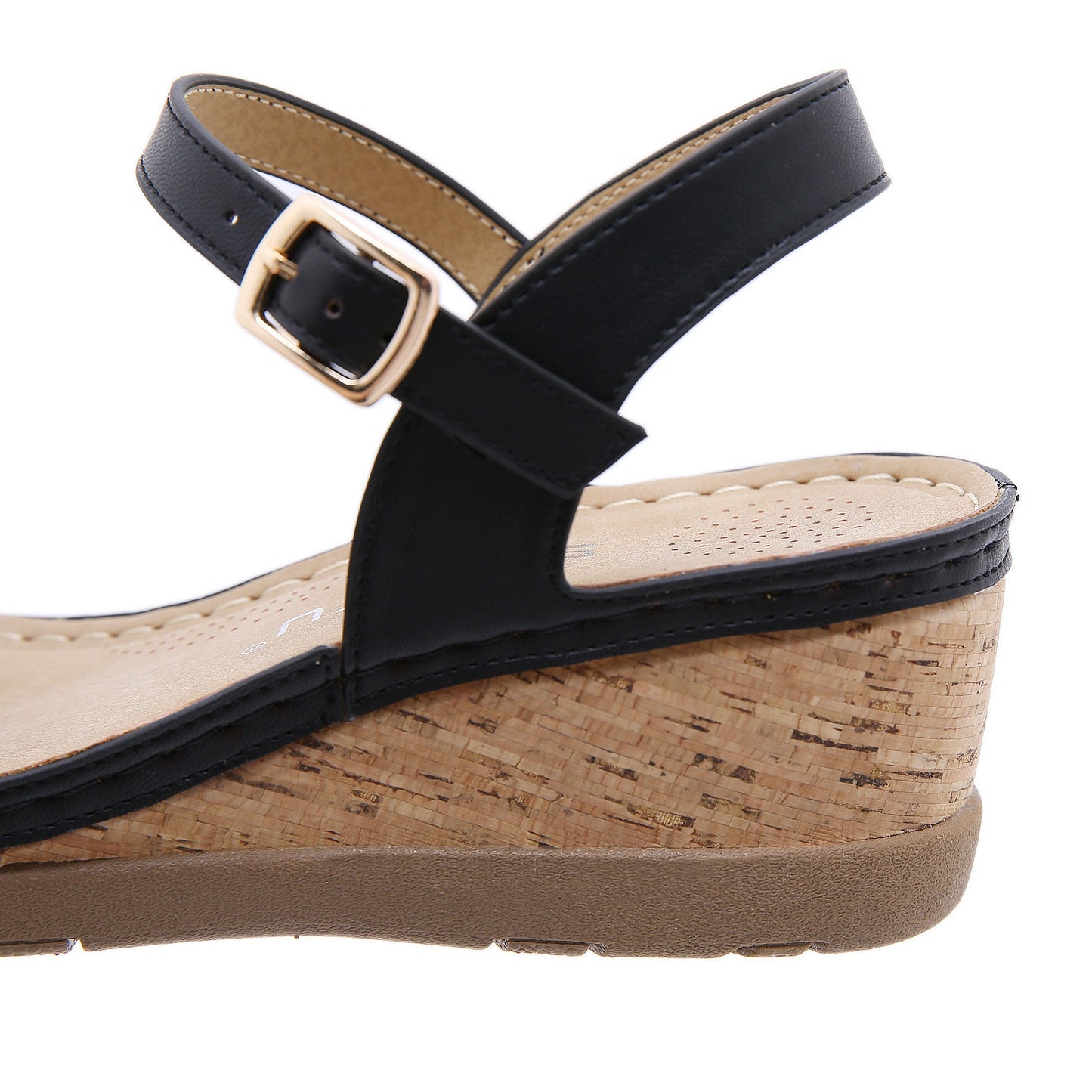 SIKETU | OPEN TOE WEDGE SLINGBACK - BLACK