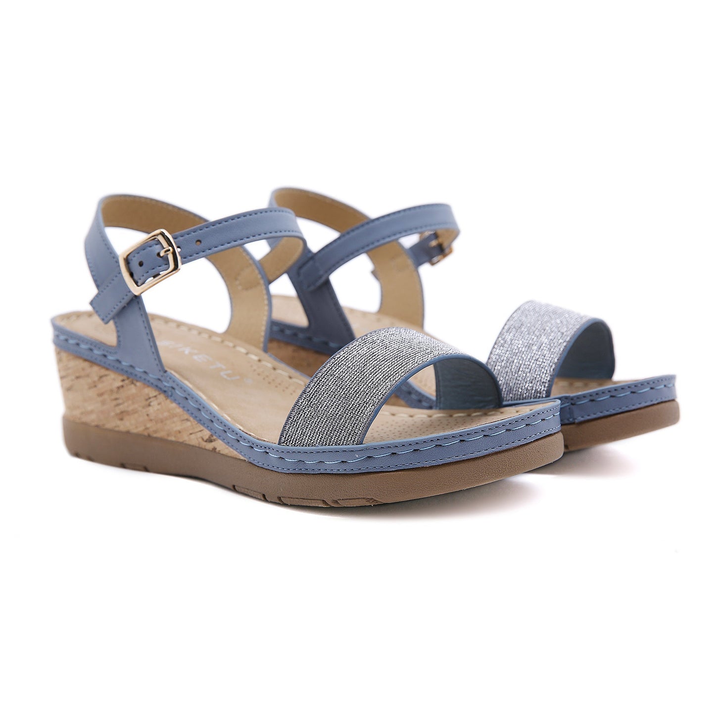 SIKETU | OPEN TOE WEDGE SLINGBACK - BLUE
