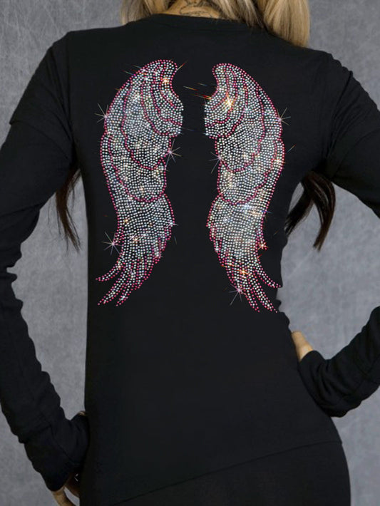 Punk Style Printed Wings T-Shirt