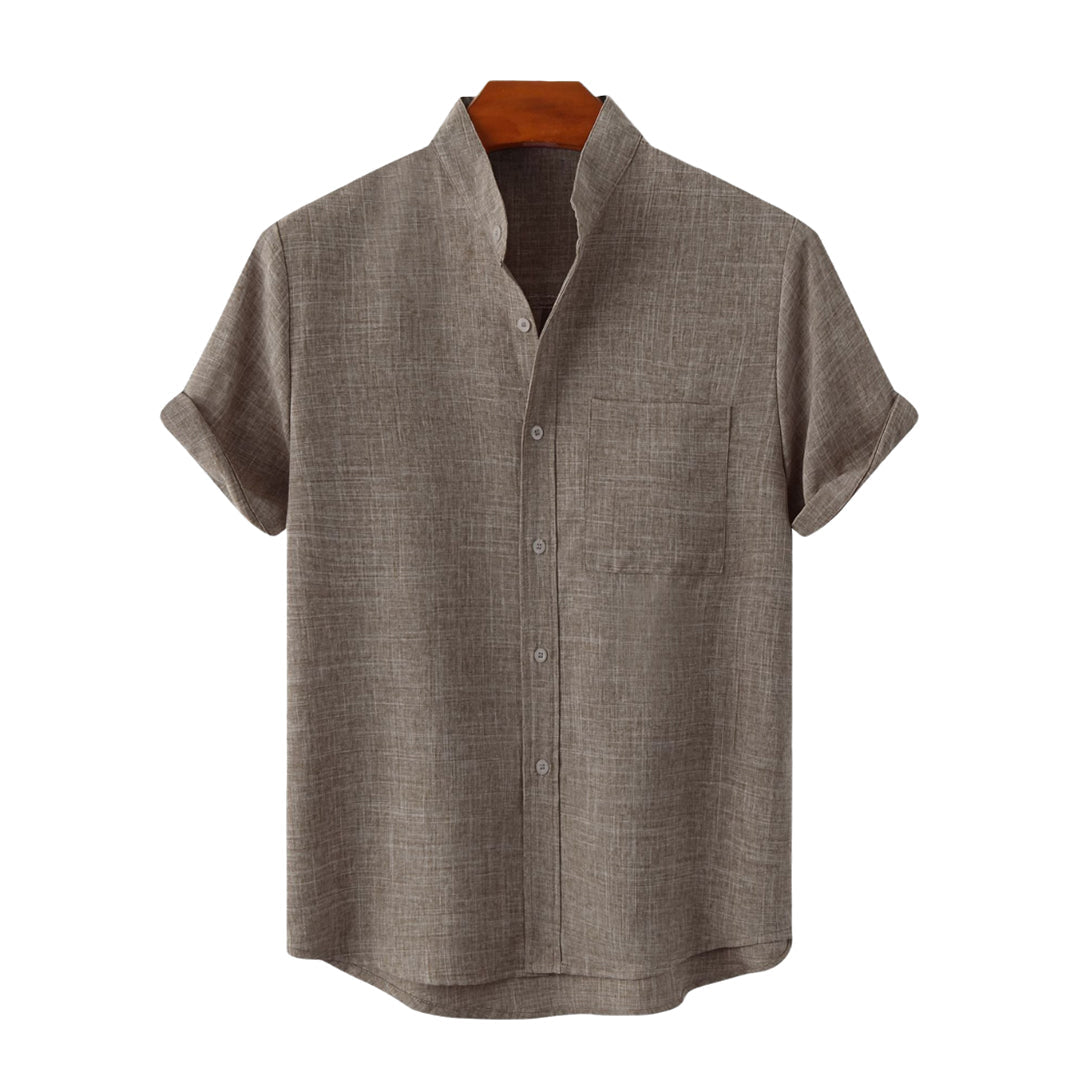 Noble Wear Solid Color Cotton Button Up