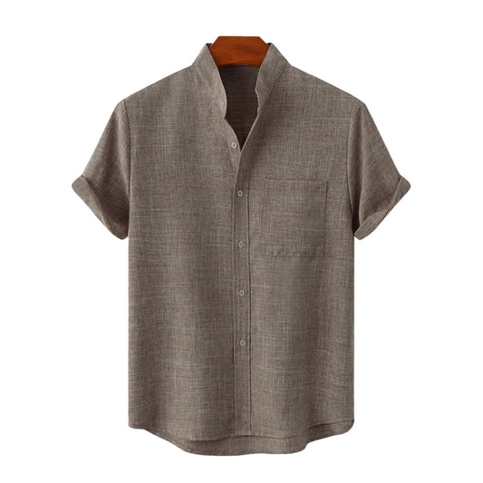 Noble Wear Solid Color Cotton Button Up