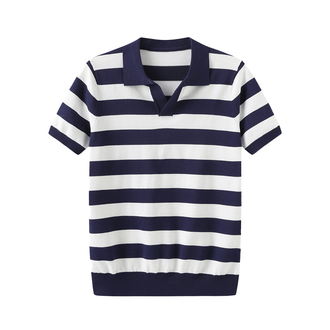 Noble Wear Striped Short Sleeve Polo Shirt