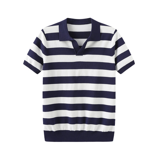 Noble Wear Striped Short Sleeve Polo Shirt