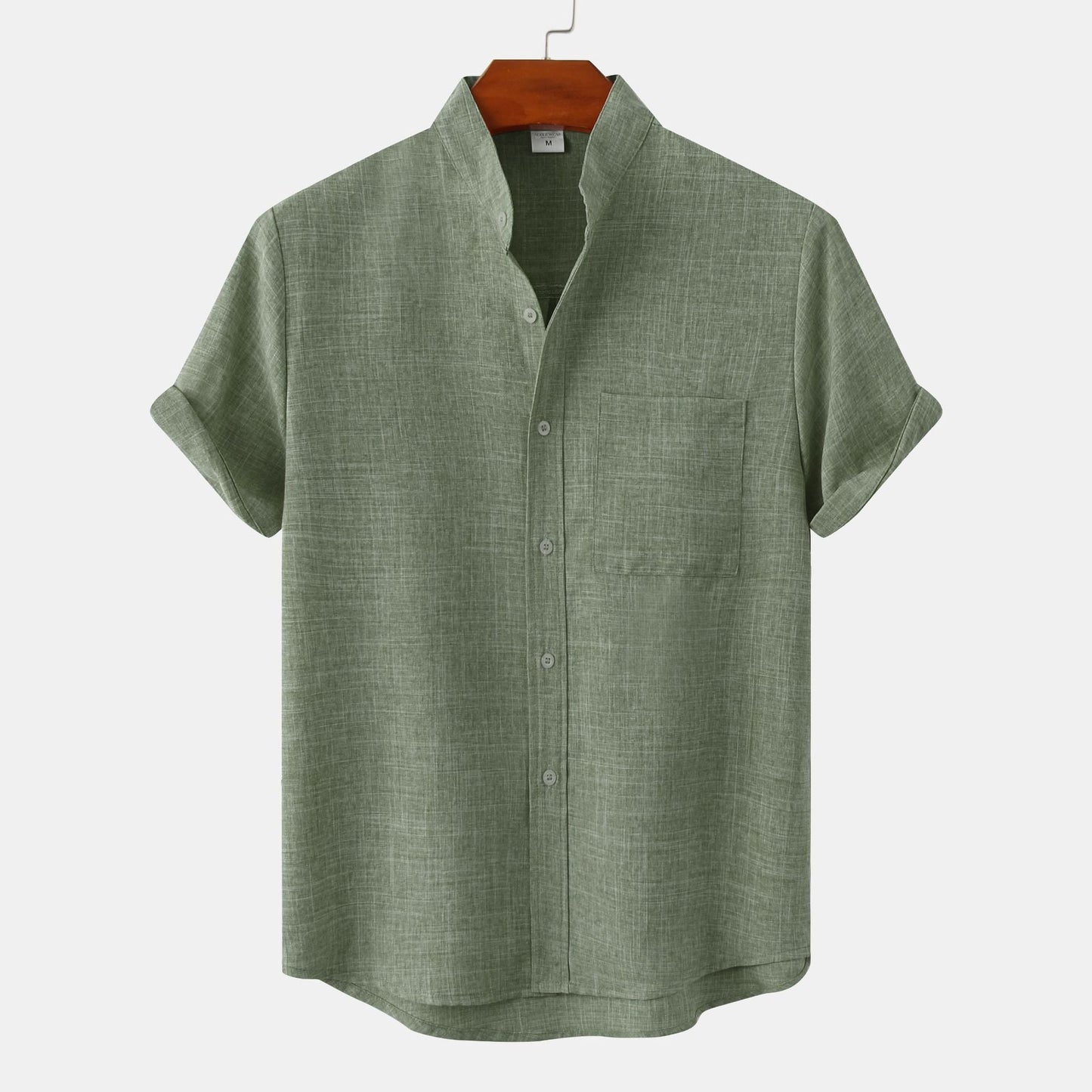 Noble Wear Solid Color Cotton Button Up