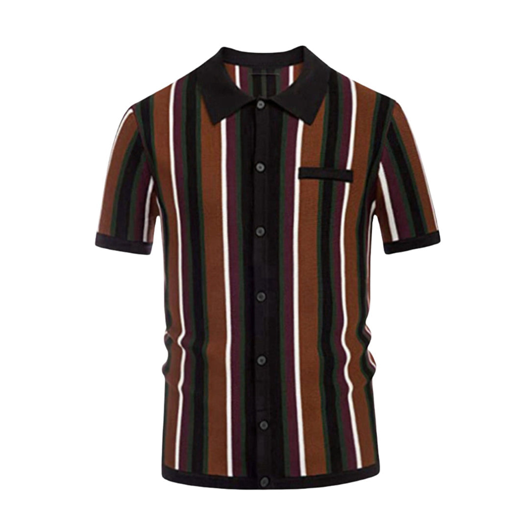 Noble Wear Polo Collar Stripes Casual Shirt